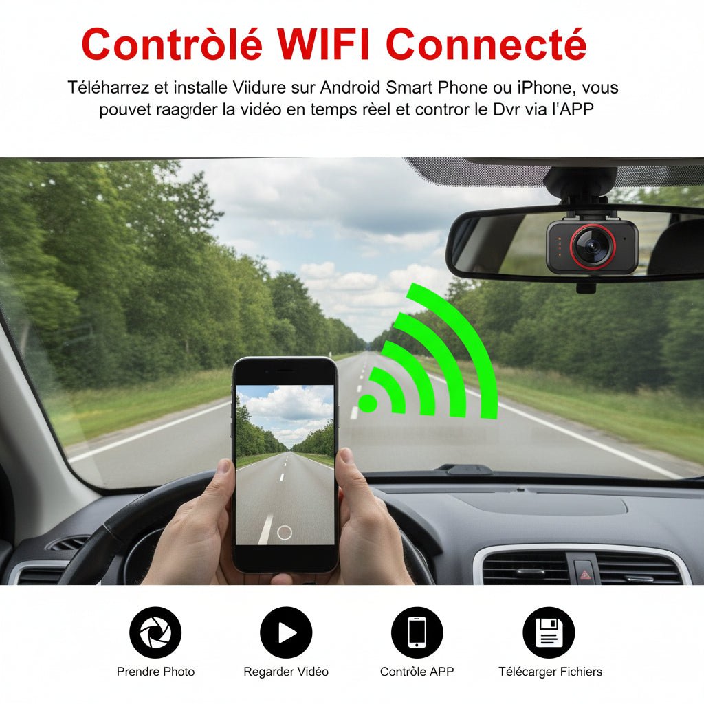 Road Eye Pro - DashCam 4k - WiFi - capteurs