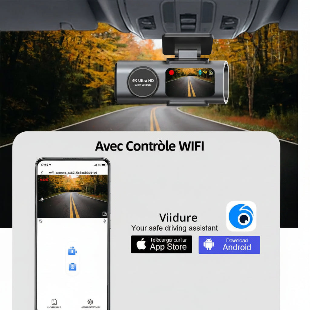 Road Eye Pro - DashCam 4k - WiFi - capteurs